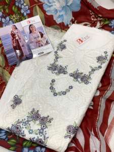 Cambric Lawn Cotton Shalwar Kameez con bordado, Semi Lawn Bottom y Digital Print Mal Dupatta - Product Image 6