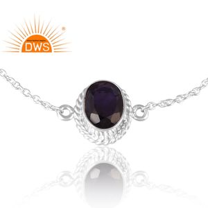 New Arrivals Sterling Silver Natural Doublet Amethyst Quartz Gemstone Bangle Custom Jewelry For Women Gift For Her - Product Image 3