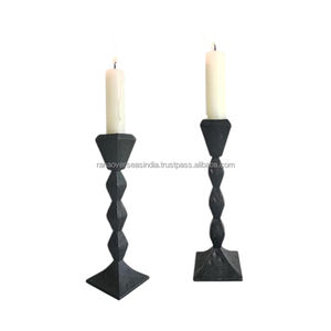 Les bougeoirs élégants de cône de fer noir bougeoirs abordables et durables se tient aux prix amicaux de Budge du fournisseur de confiance - Product Image 2