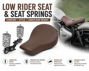 Asiento Bajo de Diseño Único en Color Marrón con Resorte para la Nueva Motocicleta Clásica 350, Accesorios Personalizados de Confort KXA00052, KXA00080 - Product Image 1
