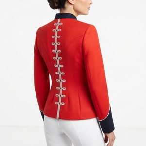 Bold Red Navy <b>Silver</b> Braided Hussar <b>Jacket</b> <b>Women</b> Hungarian Ceremonial Band Coat Napoleonic Style Fit - Product Image 5