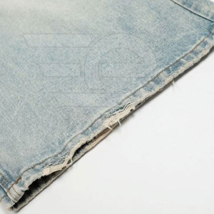 Jean short pour homme, coupe droite, décontracté, léger et respirant, idéal pour l'été, durable, 100% coton, taille mi-haute, pour l'extérieur et la mode. - Product Image 6