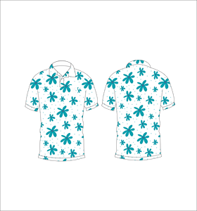 เสื้อโปโลผู้ชายสีขาวพิมพ์ลายดอกไม้สีฟ้าลำลองแขนสั้นแฟชั่นฤดูร้อนเสื้อโปโลกอล์ฟ - Product Image 3