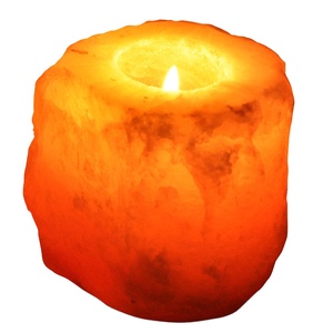 เชิงเทียนเกลือหิมาลัยแกะสลักในรูปทรงธรรมชาติสำหรับฮวงจุ้ยของตกแต่งบ้านสำหรับความรัก - Product Image 1