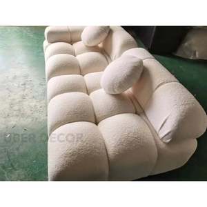 ModernMinimalist sofá de terciopelo de cordero para sala de estar Vintage muebles inspirados en combinaciones de tela Flexible módulos de sofá Perezoso - Product Image 4