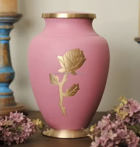 โกศใส่ศพทำจากโลหะโกศสำหรับงานศพทำจากอะลูมิเนียมพร้อมแถบแกะสลัก - Product Image 4