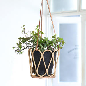 Pot suspendu d'intérieur en rotin de la plus haute qualité, panier de présentation pour plantes au meilleur prix - Product Image 2