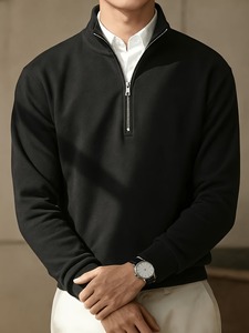 Sweat-shirts demi-zippés respirants pour hommes, les plus vendus 2026, en stock, à prix réduit, col montant, décontractés, en promotion - Product Image 5