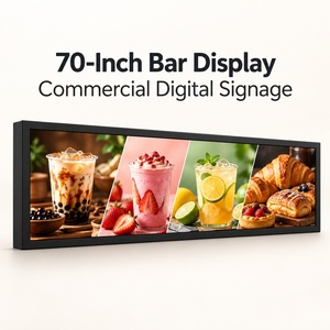 70 Inch Bar Commercial Display Menu Board Display Stretched Digital Signage <b>Screen</b> for Retail and Restaurant Advertising - Product Image 1