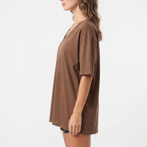 T-shirt Femme Col V 100% Coton Imprimé Personnalisé Écologique Coupe Ample Décontractée Style Urbain – Grande Vente Été - Product Image 2
