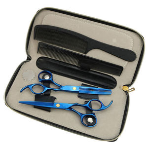 New Style Blunt Barber <b>Thinning</b> Shears Kit <b>Mirror</b> Polish Stainless Steel Scissors Set Short Handle Right-Handed 28 Teeth - Product Image 6