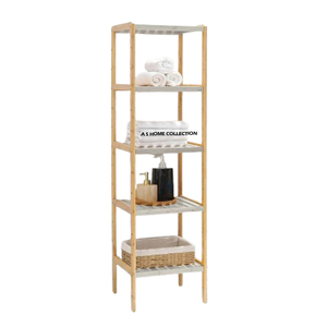 Simple American Style Bookcase 4 Tier <b>Storage</b> Shelves & <b>Units</b> for Home Bathroom and Office With Glass - Product Image 4