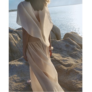 Chemisiers Élégants pour Femmes OBSIDIAN FLOW CAPE – Nouveauté Coréenne Premium en Triacétate Soyeux pour l'Été et le Printemps – Vente Flash ODM - Product Image 1