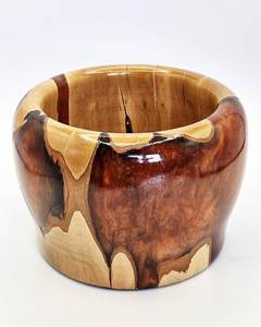 Bol artisanal en résine et bois bicolore, bol en résine époxy de luxe, bol en bois et résine fait main, bol de service en bois et résine - Product Image 3