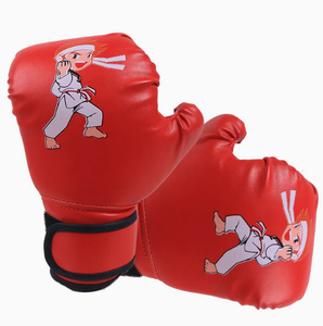 Gants de boxe noirs en PU avec motif flamme, fermeture Velcro au poignet, doigts entièrement couverts, pour entraînement d'arts martiaux pour adultes - Product Image 2