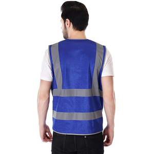 Gilet lumineux à 6 poches, haute visibilité, couleur lime, classe 3 ANSI, maille polyester, fermeture éclair sur le devant, réfléchissant argenté - Product Image 5