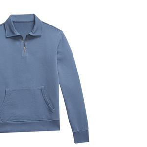 เสื้อสเวตเชิ้ตคุณภาพสูงแบบ unisex สำหรับฤดูหนาว คอตั้ง ซิปครึ่งตัว ผ้าฝ้าย 100% ดีไซน์กระเป๋าแบบฝรั่งเศส - Product Image 3
