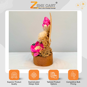 Bouquet de fleurs séchées artificielles en bois de Sola, fait main, écologique et personnalisable, pour décoration de Noël et cadeaux, longue durée (3-5 ans) - Product Image 2