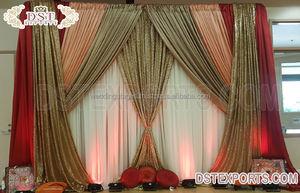 ผ้าม่านฉากหลังงานแต่งงานทันสมัยมันวาว สีตามสั่ง น้ำหนักเบา - Product Image 2