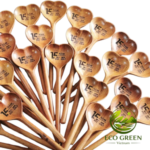 Cuillère en bois artisanale écologique, ustensile de cuisine naturel, outil de cuisson rustique, vaisselle durable pour les boutiques de détail - Product Image 1