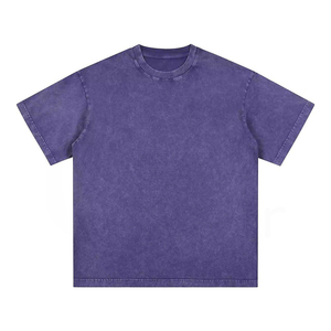 Camiseta de Punto de Manga Corta con Cuello Redondo para Hombre, Color Morado, Estilo Casual - Product Image 1