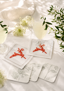 Wild Meadow Flowers Handmade Embroidery on Natural Linen <b>Square</b> Modern Luxury Dining <b>Tablecloth</b> Durable for Weddings & Events - Product Image 2