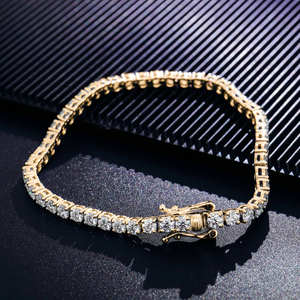 High Quality IGI Certified Hip Hop Bling Tennis Chain Necklace with Moissanite Stones Gold Plated Unisex Available Best Price - Product Image 4