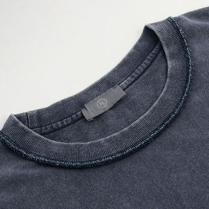 Polyester/Cotton T-Shirt <b>Half</b> <b>Sleeve</b> O-Neck Solid Color Washed Jersey Knit Casual Blank Design Oversized Fit Breathable <b>Men's</b> - Product Image 6