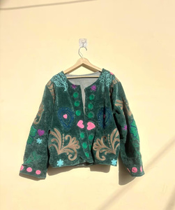 Abrigo de Terciopelo Bordado Suzani Hecho a Mano de Primera Calidad para Mujer, Chaqueta de Invierno Étnica Bohemia, Kimono Corto con Estampado Floral, Prenda Exterior Elegante - Product Image 2
