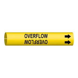 Marcador de Tuberías Brady OVERFLOW Snap-On para Tuberías Industriales - Product Image 1