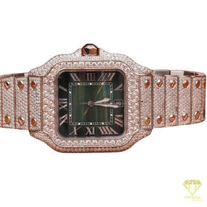 Reloj de Lujo con Bisel de Corona de Diseñador, con Diamantes Moissanite VVS en Plata de Ley 925, Estilo Hip Hop, Reloj de Pulsera para Hombre - Product Image 1