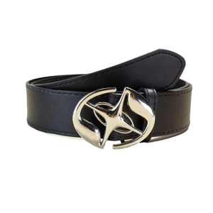 Cinturón Casual de Cuero Genuino, Piel de Vaca, Color Negro Sólido, Hebilla Geométrica Plateada, Duradero, Moldeado en una Sola Pieza - Product Image 5