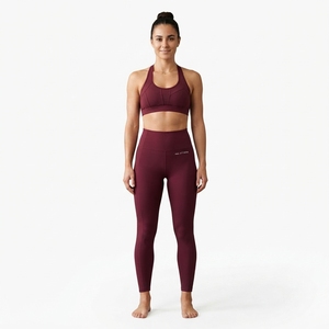 Conjunto Deportivo de Dos Piezas para Mujer, Top Deportivo Halter y Leggings Acanalados de Cintura Alta, Ropa Deportiva para Yoga y Fitness - Product Image 1