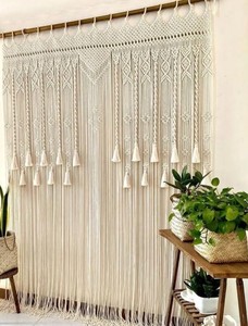Rideau en macramé bohème / Décoration murale faite à la main / Séparateur de pièce / Taille et couleur personnalisées / Décoration d'intérieur bohème - Product Image 1