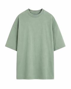 T-shirt décontracté à manches courtes et col rond pour homme, couleur unie, coupe oversize, en jersey 100 % coton, respirant et écologique, vente en gros - Product Image 1