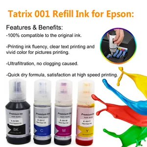Bulk Ink Tatrix 001 Ink Premium Compatible Color Water Based Bottle Refill Bulk Ink 001 For Epson L4150 L6160 L6170 L6190 Printer