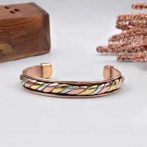 Brazalete Magnético de Cobre, Chapado en Oro Natural Puro, para Terapia de Artritis o Regalos, Artesanía en Metal - Product Image 5