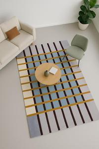 Hand Tufted Wool Rug Geometric Pattern with square shaped Modern Decorative <b>Carpet</b> for Living Room Bedroom Dining Room - Product Image 1
