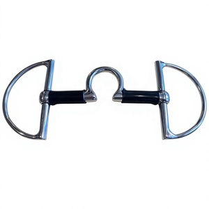 Mors en caoutchouc D BITS avec port de taille 1.1/2' pour chevaux - Product Image 2