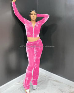 Conjuntos de Mujer 100% Algodón de Pakistán, Personalizables OEM/ODM, Conjuntos de 2 Piezas con Decoración de Encaje, Pantalones Deportivos, Traje Deportivo - Product Image 2