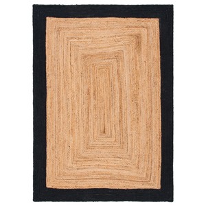 Tapis de cuisine rectangulaire en jute style ferme, tissage plat, antidérapant, couleur naturelle, poils fins, décoration intérieure - Product Image 4