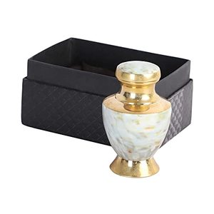 Distinctive Brass Adult Cremation Tribute Funeral Urn <b>Memorial</b> <b>Keepsake</b> Holder Featuring Premium Secure Top Finish - Product Image 2