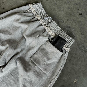 Pantalon de survêtement unisexe à jambe large avec logo Raw Edge, taille élastique, coupe ample, style streetwear décontracté - Product Image 3