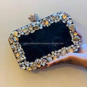 Luxury Resin Clutch <b>Handbag</b> for Women Elegant Fashion Evening Purse <b>Handbags</b> From Falak World Export - Product Image 1