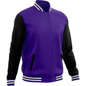 Chaqueta Varsity Premium para Hombre – Chaqueta Deportiva Auténtica con Mangas Negras en Contraste y Ribete a Rayas - Product Image 1