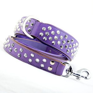 Collar de perro de cuero suave hecho a mano, nuevos tachuelas de punta, proveedor indio exclusivo, mayorista, todos los tamaños disponibles, remache de patrón sólido - Product Image 3