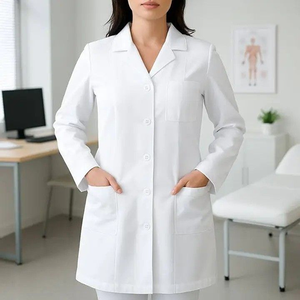 Batas de Laboratorio Blancas de Manga Larga Personalizadas al por Mayor para Hombres y Mujeres, Uniformes Médicos Unisex para Enfermeras, Doctores y Hospitales - Product Image 3