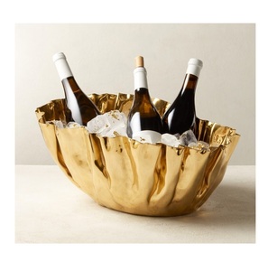 Seau à glace de luxe doré, bol à champagne, refroidisseur à vin en acier inoxydable, bac à boissons, fournitures modernes pour bar à domicile, restaurant, fête - Product Image 5