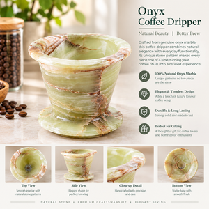 Mortier et pilon en onyx vert poli, artisanat naturel pour le café et la décoration intérieure - Product Image 3