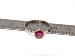 White <b>Gold</b> Ruby Engagement <b>Ring</b> Red Stone Bi Color White Yellow <b>Gold</b> Modern Jewelry Gift For Women - Product Image 5